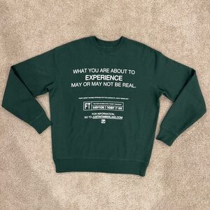 Justin Timberlake Forget Tomorrow World Tour Sweatshirt Size S Pullover Green